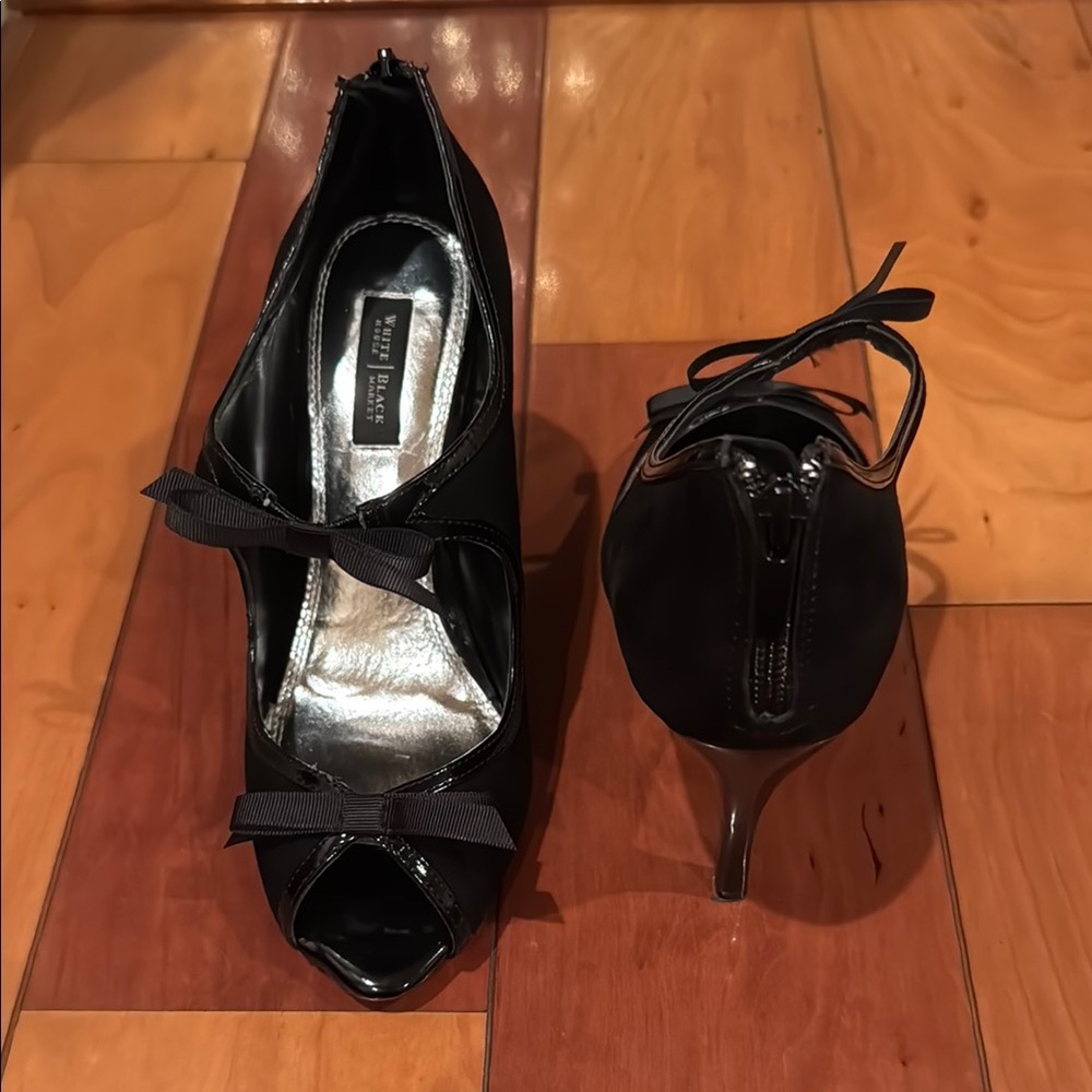 White House Black Market Black Peep Toe Heels